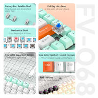 68-key Wired RGB Backlit Programmable Anti-Ghosting Gaming Mechanical Keyboard Double-shot Injection Molded Keycaps Full-key