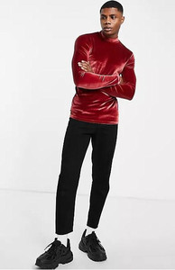 T-Shirt da <span class=keywords><strong>uomo</strong></span> con logo personalizzato nuovo arrivo t-Shirt <span class=keywords><strong>in</strong></span> <span class=keywords><strong>velluto</strong></span> Muscle a maniche lunghe t-Shirt con collo alto - Product Image 3