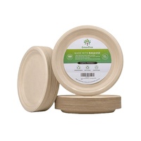 Échantillon Gratuit Assiettes Biodégradables Jetables de Haute Qualité en Canne à Sucre pour Restaurant, Assiettes de 9 Pouces en Bagasse