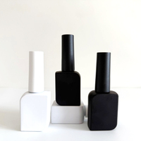 Flacon de vernis à ongles carré en verre couleur personnalisée avec bouchon brosse, conteneur cosmétique vide, sérigraphie