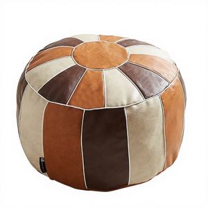 Pouf de salon moderne en cuir marocain avec rangement, style futon, Louisdonne, direct usine, Tatami Splicing, tabouret à chaussures - Product Image 3