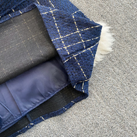 Veste avec ceinture gilet et fesses robe enveloppée ensemble deux pièces 2025 automne et hiver tempérament à manches longues Tweed