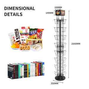 Exhibidor de Libros Giratorio de Metal Negro Personalizado de Múltiples Niveles para Tiendas Minoristas - Product Image 4