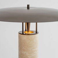 Lampe de table moderne et simple en travertin, abat-jour LED en forme de champignon, lampe de bureau de luxe pour chambre à coucher et salon