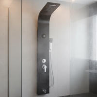 Salle de bain Panneau mural de douche noir en acier inoxydable Système de douche chaude et froide pour salle de bain