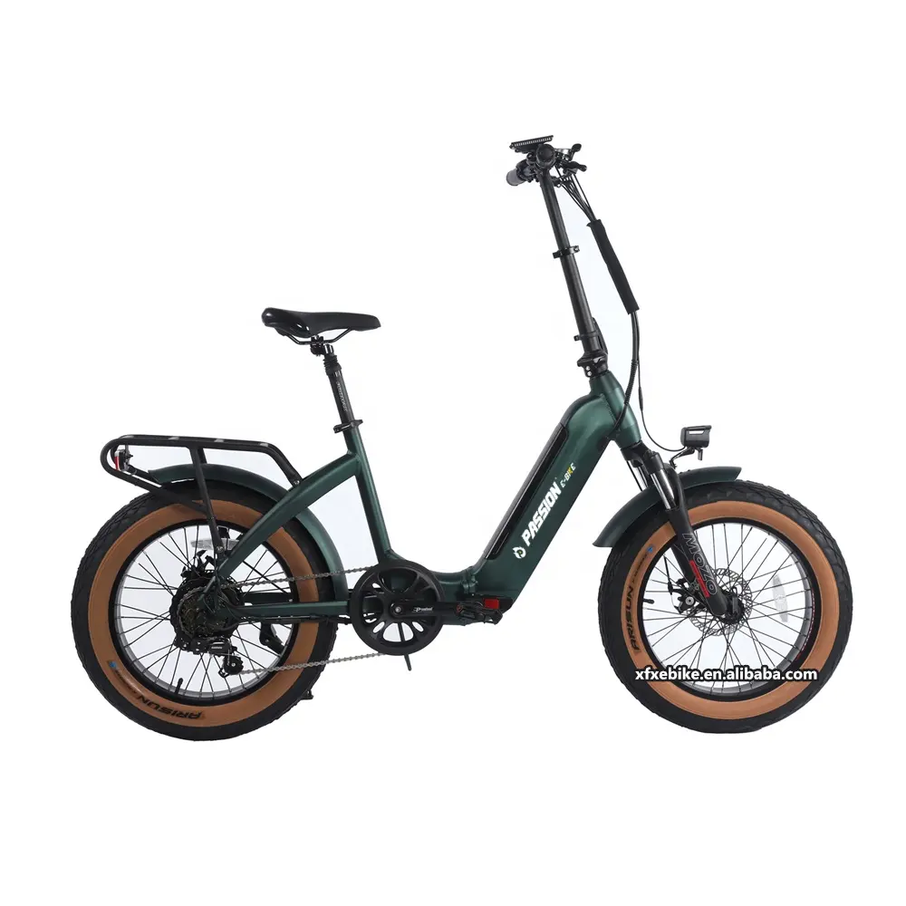 Hidden Battery Frame Retro 20 inch Step Through Fat Tire Ebike Electric Folding Bike For Women