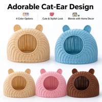 Maison pour chat en rotin imitation tressé à la main, respirante, lavable, trois tailles, vente en gros OEM ODM
