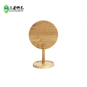 Manufacturer supplies creative desktop bamboo high-definition single-sided makeup <b>mirrors</b> and round <b>dressing</b> <b>mirrors</b>. - Product Image 3