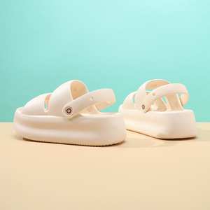 Sandalias de Plataforma de Verano para Mujer Guru, EVA Transpirable, Antideslizantes, para Uso en Exteriores, Punta Redonda, Correa Ancha, Verde, Beige, Rosa, Negro, Blanco - Product Image 3