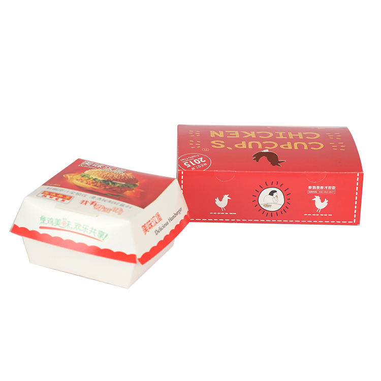 Wholesale restaurant use fried chicken fast food carton takeaway box portable disposable paper box