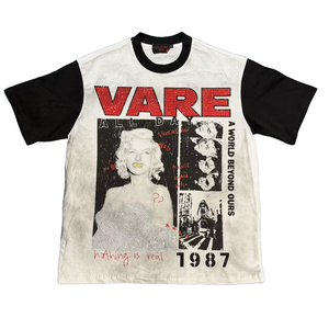 T-shirt streetwear Y2K VARE All Day avec motif en strass, tee-shirt vintage imprimé portrait pour homme, manches courtes, hip hop, 100% coton, 220 grammes - Product Image 1