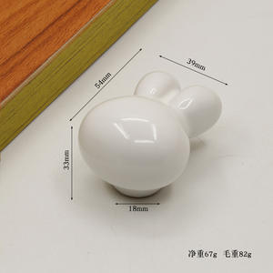 Pomo de cerámica moderno de bronce con diseño de conejo, de colores de dibujos animados, para dormitorio, cómoda, armario, cocina, baño - Product Image 5