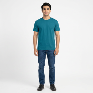 T-shirt pour homme 100% coton Motif uni Sérigraphie Chemises personnalisées - Product Image 1