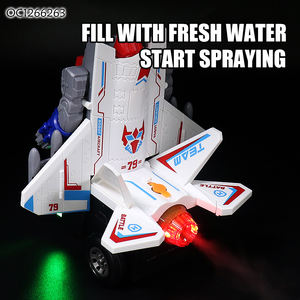 Ensemble de jouets robot transformable en <span class=keywords><strong>avion</strong></span> en plastique à piles avec lumière, musique et pulvérisation de brume - Product Image 5