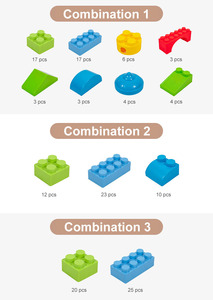 Lớn Nhựa Gạch Khối Đồ Chơi Nhựa Xây Dựng Khối Cho Mầm Non Trẻ Em Xây Dựng Lâu Đài Bóng Pit - Product Image 6