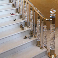 Poteau d'escalier en plexiglas moderne de luxe, pilier en acrylique transparent, garde-corps d'escalier en verre, balustres