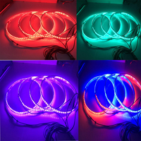 Kit d'éclairage LED RGB 5050 pour jantes de voiture tout-terrain, 12V, 40cm, les plus lumineuses, à changement de couleur, certifiées CE ROHS, ajustement universel, accessoire automobile