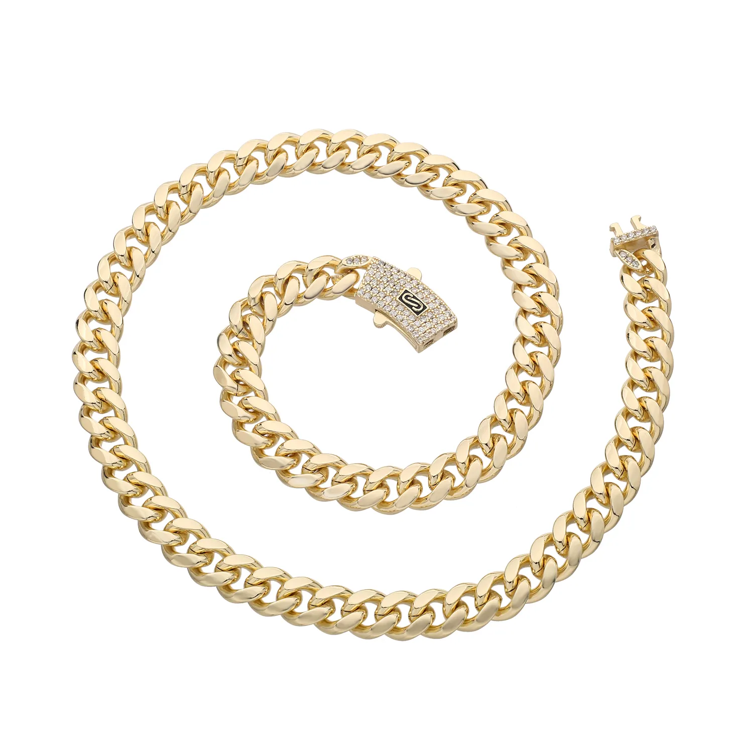 Wholesale 6MM 8MM 10MM12MM Monaco Cuban Chain Necklace Factory Direct Sales Hip Hop Style Vvs Diamond Cuban Chain Bracelet
