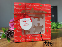 Copo de nieve Navidad 4 agujeros Cupcake Cup Cajas Navidad Bento Cake y Cupcake Box con ventana