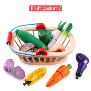 Hot Sale Funny Magnetic Food Cutting Fruit and Vegetable Cooking <b>Kitchen</b> Set Wooden Toys for Kids - Product Image 6