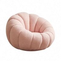 Tabouret Pouf Rond en Tissu Laine d'Agneau Personnalisable, Modèle Citrouille, Offre Spéciale, pour Salon