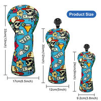 Conception personnalisée Logo OEM Nylon Golf Head Cover Set Custom Golf Driver Fairway Hybrid Wood Headcover