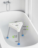 Chaise de douche triangulaire peu encombrante pour l'intérieur de la douche, tabouret de douche réglable pour personnes âgées et handicapées, sans outil, capacité 400 lb