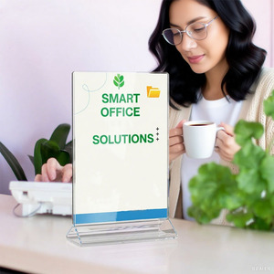 Hai mặt rõ ràng <span class=keywords><strong>Acrylic</strong></span> giữ dấu hiệu officehomestore <span class=keywords><strong>menu</strong></span> nhà hàng đứng hình ảnh khung cá nhân Bộ quà tặng cho bảng thẻ - Product Image 5