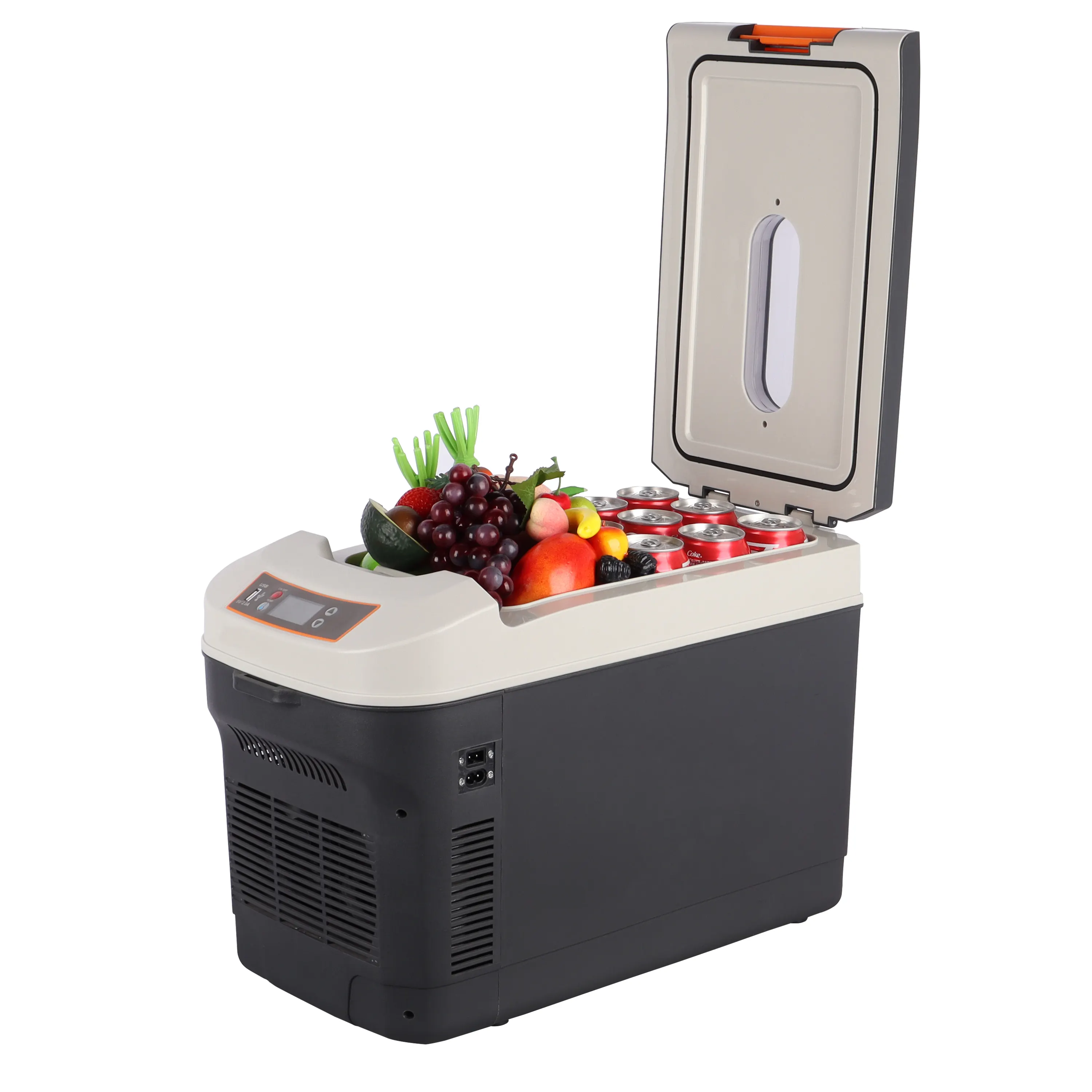 Camping portable cooler box coke cooler thermoelectric cooler and warmer box with belt and digital display 22L