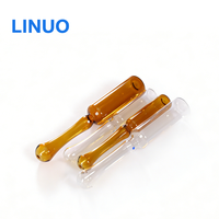 Flacon en verre sphérique de type D, transparent ou brun ambré, de 1 ml ou 2 ml, imprimé sérigraphié, pour produits chimiques, vente en gros LINUO