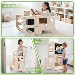 Silla plegable <span class=keywords><strong>para</strong></span> niños de <span class=keywords><strong>1</strong></span> a 3 años, taburete de cocina <span class=keywords><strong>para</strong></span> niños pequeños, torre de <span class=keywords><strong>pizarra</strong></span>, soporte <span class=keywords><strong>para</strong></span> aprender de madera de pie - Product Image 6