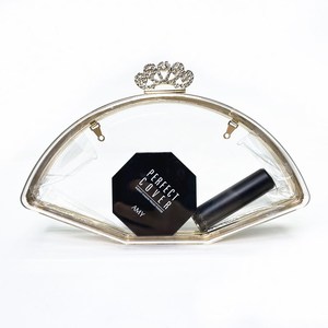 New Acrylic Women Bag Fan-shaped Bag Summer <b>Candy</b> Color Transparent Box Clutch Evening Chain Bag - Product Image 5