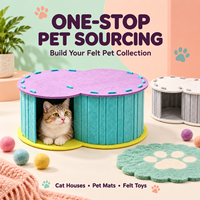 Maison pour chat en feutre double rond, lit cachette pour chat d'intérieur, couleur personnalisée, mobilier pour animaux de compagnie, vente en gros