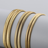 Vente en gros de colliers à chevrons pour femmes Bijouterie personnalisée en acier inoxydable avec chaînes plates en or 14 carats pour filles