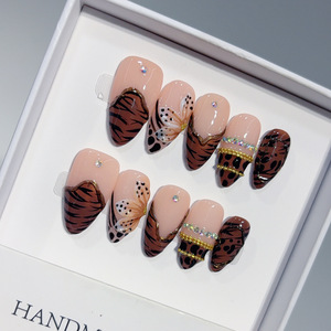 ขายส่งเล็บปลอมเพ้นท์ลายเจล 10 ชิ้น สวยงามหรูหรา ดีไซน์สั่งทำได้ ทำมือ - Product Image 2
