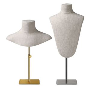 Maniquí de Cabeza de Tela FRP de Alta Calidad para Exhibición de Joyería para Niñas, Soporte para Collares - Product Image 1