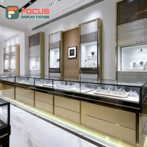 Comptoir de présentation de bijoux moderne, surface polie, pour centre commercial - Product Image 3