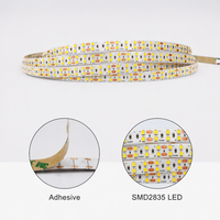 Bande lumineuse LED SMD 24V 2835, 240 LED/M, double rangée, 10 mm, flexible, découpable, PCB blanc, 5 m/rouleau
