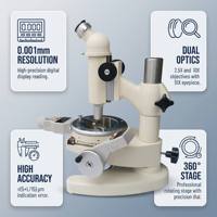 Precision Toolmaker Measuring Microscope 15JE 25X-100X 0.001mm Resolution with Angle Measurement for Factory QC Inspection