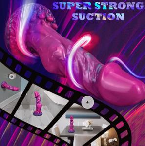 男性用BDSMオナニーセックスマシン男性用シリコン発光エイリアンモンスターアナルプラグディルドバットスティック女性用 - Product Image 1