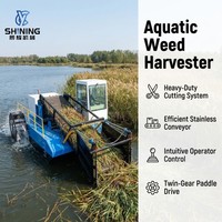 Machine de récolte de jacinthe d'eau avec récolteuse multifonctionnelle d'algues aquatiques pour le nettoyage des rivières en Amérique du Sud
