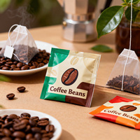 Sachet plat miniature en aluminium avec fermeture thermoscellée sur 3 côtés, logo personnalisé, qualité alimentaire, pour poudre, café, thé, petit emballage