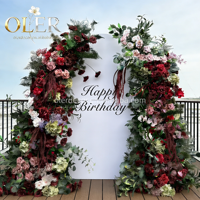 Arche murale OLER pour fleurs de mariage, roses rouges et roses, support floral pour scène d'événement, toile de fond décorative de mariage