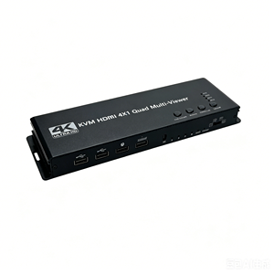 สวิตช์ H DMI 1.4 KVM <span class=keywords><strong>USB</strong></span> 2.0 4 อินพุต 1 เอาต์พุต แยกหน้าจอ, 4K 30Hz, ควบคุมเสียง วิดีโอ คีย์บอร์ดเมาส์ <span class=keywords><strong>USB</strong></span> สำหรับแล็ปท็อป/พีซี 4 เครื่อง - Product Image 1