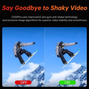 Caméra d'action de poche C200Pro, mini caméra de casque, caméra Vlog idéale pour la plongée sous-marine, la moto, la voiture et les animaux de compagnie (POV) - Product Image 4