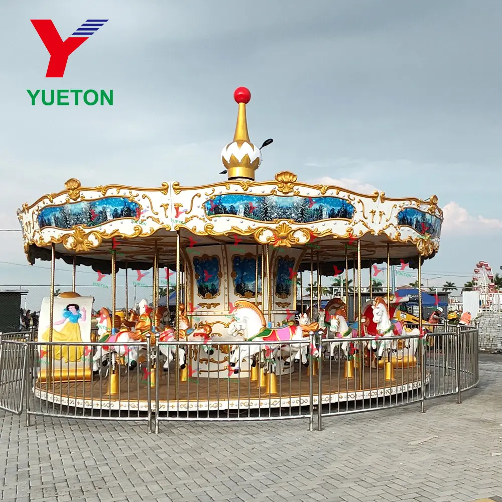 Luxe Kiddie Merry Go Round Carnaval Pretpark Attracties Gebruikt Kerst Elektrische Carrousel Te Koop