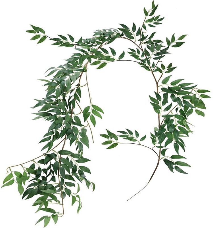 Artificial  Willow Leaves  Garland  for Indoor Outdoor Wedding Decoration Jungle Party Crowns Wreath