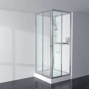 Conjunto completo de banheiro, kit completo de chuveiro de vidro com painel de parede