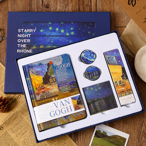 <span class=keywords><strong>Van</strong></span> <span class=keywords><strong>Gogh</strong></span> A5 Libreta de direcciones estilo impreso con cubierta de papel grueso hilo de coser encuadernación Stikcy Note Washi Tape juego de pluma estilográfica - Product Image 3