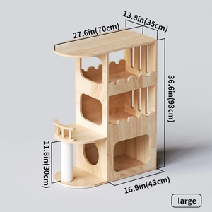 Personnalisé caoutchouc <span class=keywords><strong>bois</strong></span> <span class=keywords><strong>bois</strong></span> <span class=keywords><strong>bois</strong></span> chats <span class=keywords><strong>arbre</strong></span> <span class=keywords><strong>chat</strong></span> griffoir hamac mur chats meubles pour l'escalade - Product Image 2